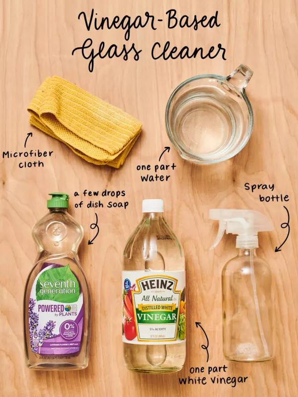 Vinegar is excellent for cleaning glasses