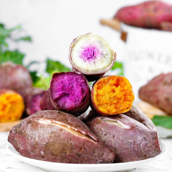 Sweet Potatoes can be found in different colors including white, red, pink, violet, and purple