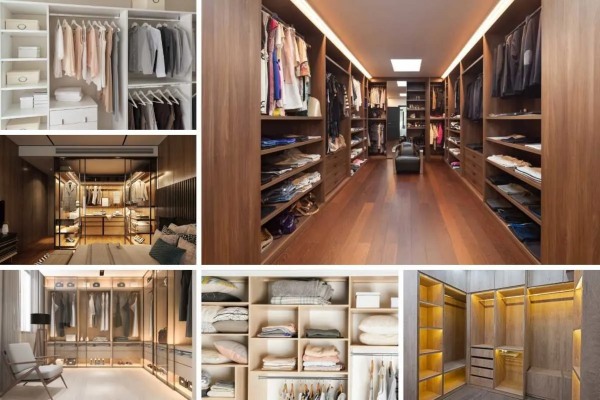 Wardrobes can be custom built or purchased at furniture stores