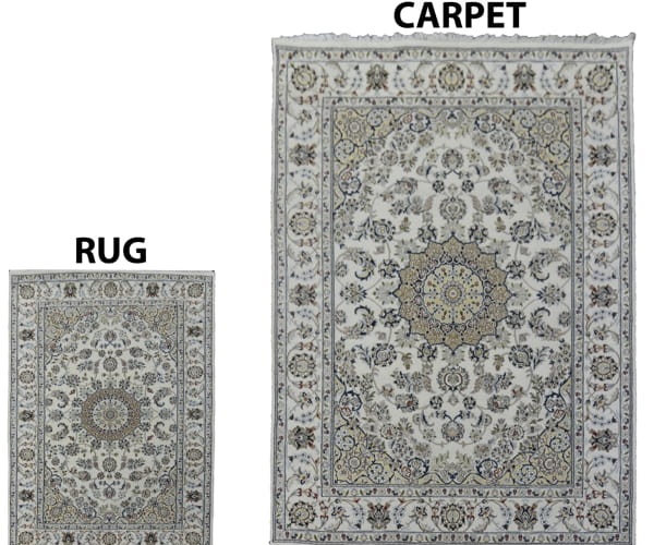 Rug is smaller in size compare to Carpet