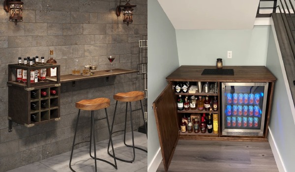 If you have limited space, consider using a wall-mounted bar or a foldable table